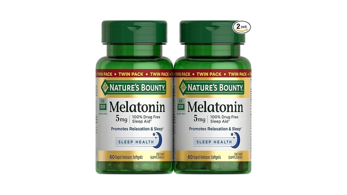 Nature's Bounty Melatonin 5mg, 100% Drug Free Sleep Aid, Dietary
