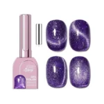 Gellaktik Purple Cat Eye Gel Nail Polish With Magnetic Stick