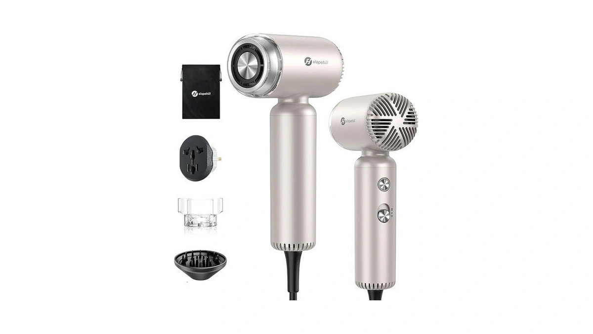 Slopehill Dual Voltage Travel Mini Hair Dryer, Lightweight Ionic Blow