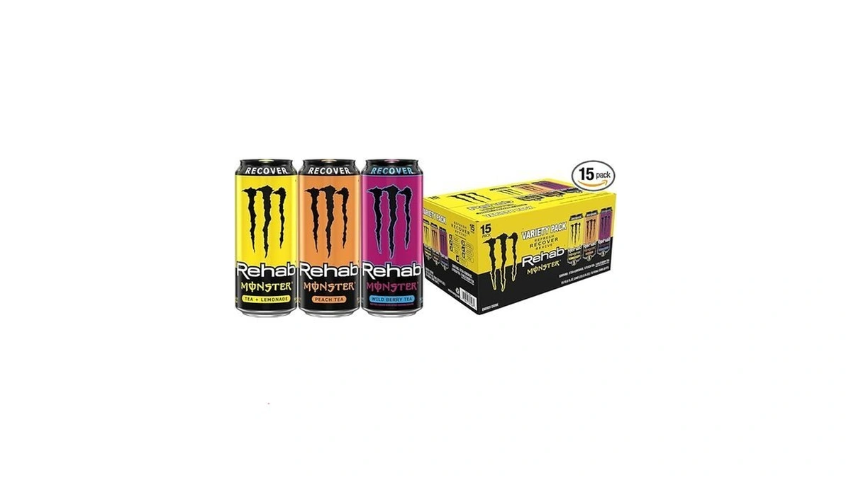 Monster Energy Rehab Lpwbt, Variety Pack, Energy Iced Tea, 15.5