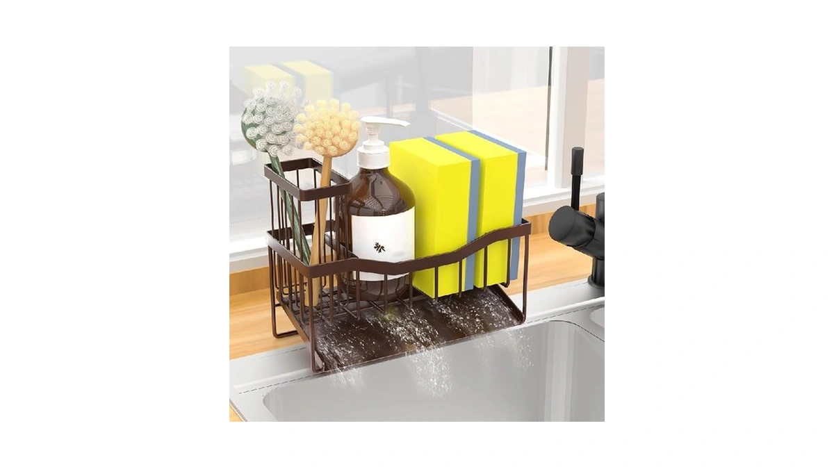 Fssvcd Maifan Sink Caddy Sponge Holder For Kitchen With Brush