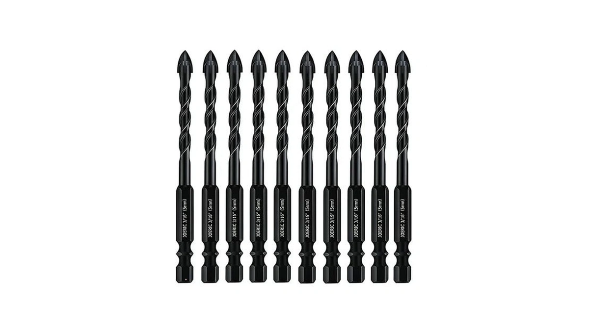 Joeric 5mm Concrete Drill Bit Set, 10pc 3/16 Inch Masonry