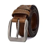 Holmanse Italian Full Grain Leather Belt For Men Western Cowboy