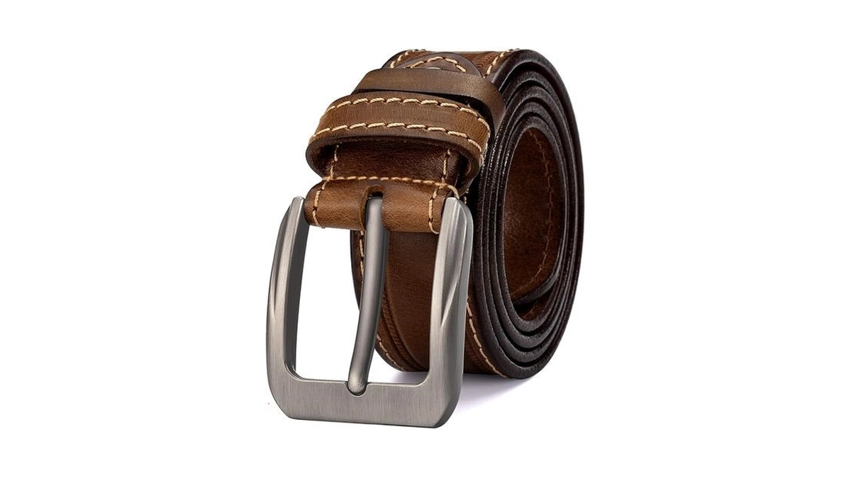 Holmanse Italian Full Grain Leather Belt For Men Western Cowboy