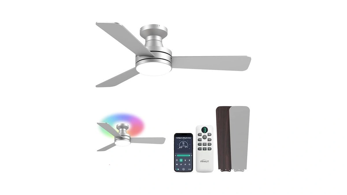 Homlit 42 Inch Rgb Ceiling Fan With Light, Smart App