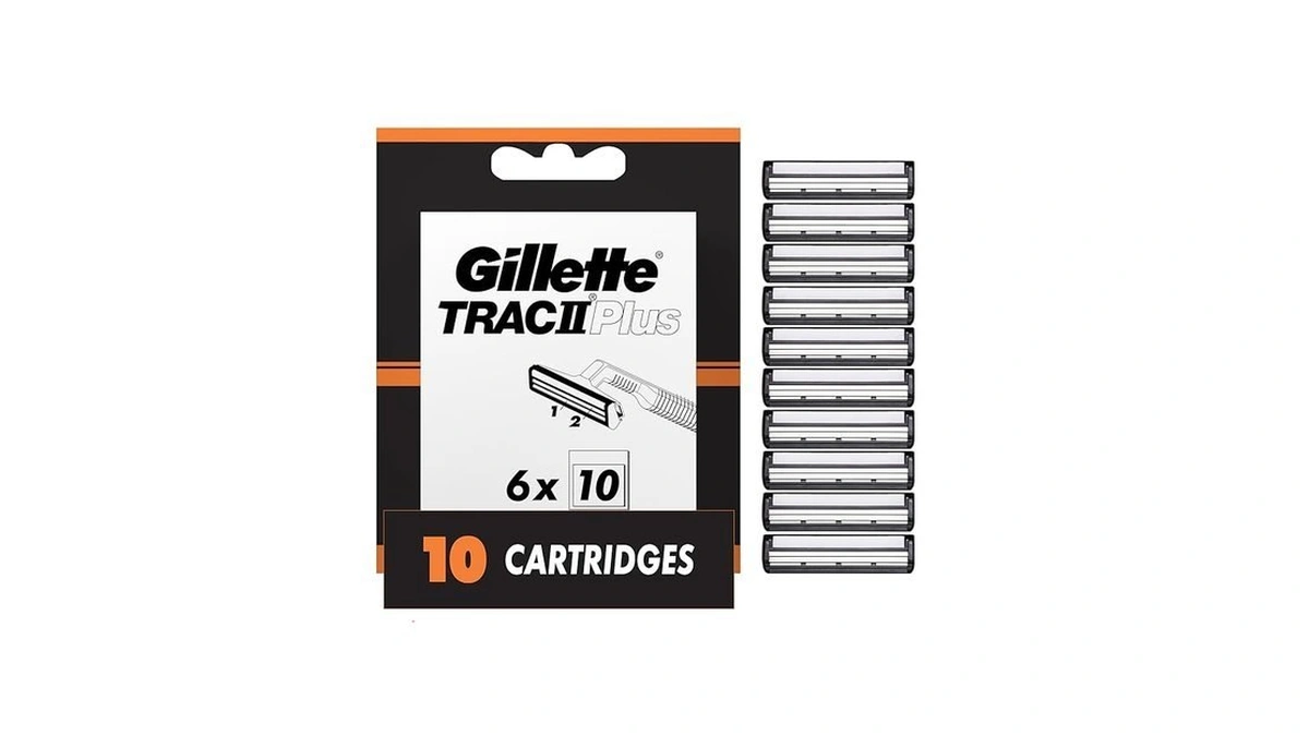 Gillette Trac Ii Plus Mens Razor Blade Refills, 10 Count,