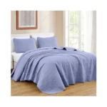 Chezmoi Collection Luca 3-piece Oversized Bedspread Set, Queen Size, Lavender