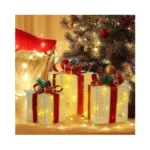 3 Pieces Lighted Gift Boxes Christmas Decorations, 60 Led Christmas