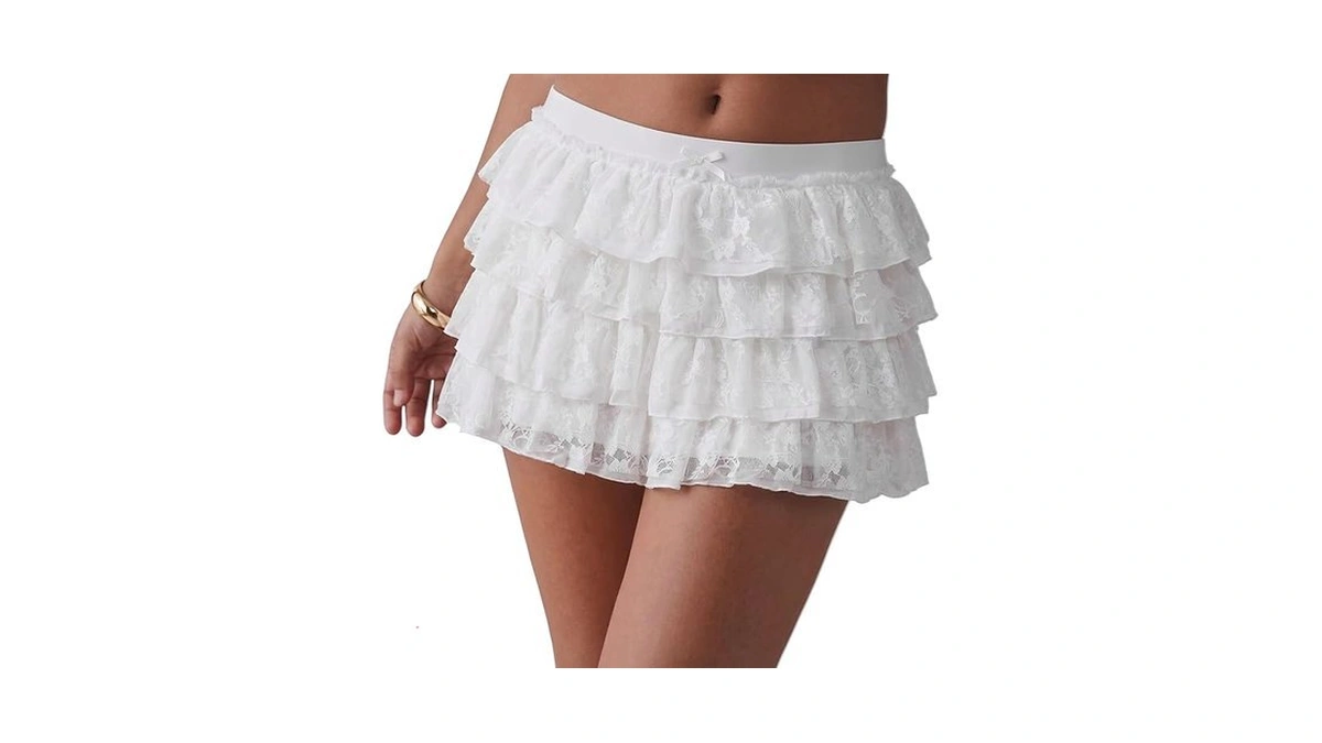 Bisual Ruffle Bloomers Shorts Lace Mini Skirt With Shorts High