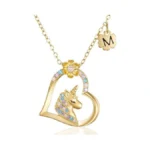 Norbu Initial Unicorn Necklace For Girls, Little Girls Necklaces With
