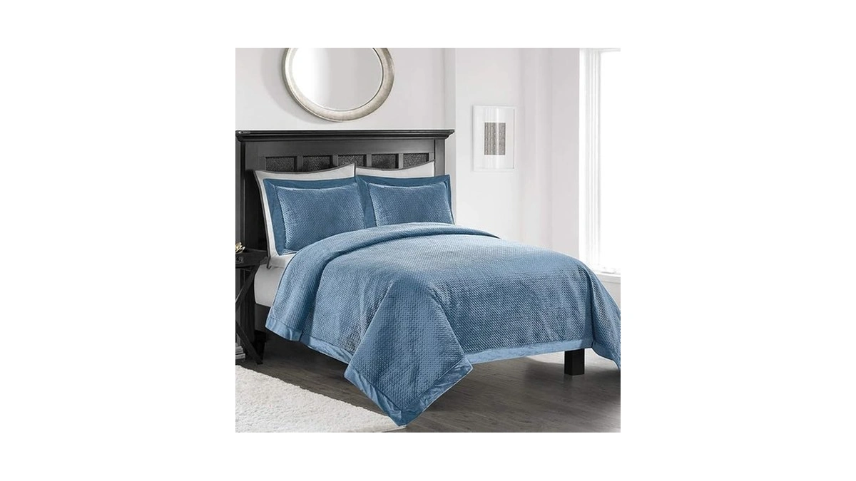 Simple&opulence Velvet Lavish Design With Brushed Microfiber 3pcs Bedspreads Luxury