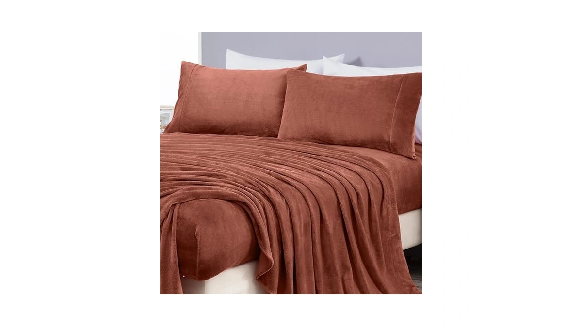 Chezmoi Collection Extra Soft Fleece Sheet Set Queen, Microplush Non-pilling