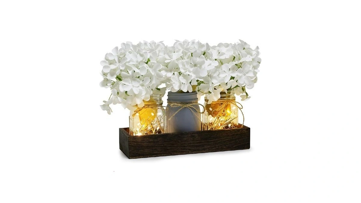 Nagobi Mason Jar Centerpiece Table Decor For Dining Room Farmhouse