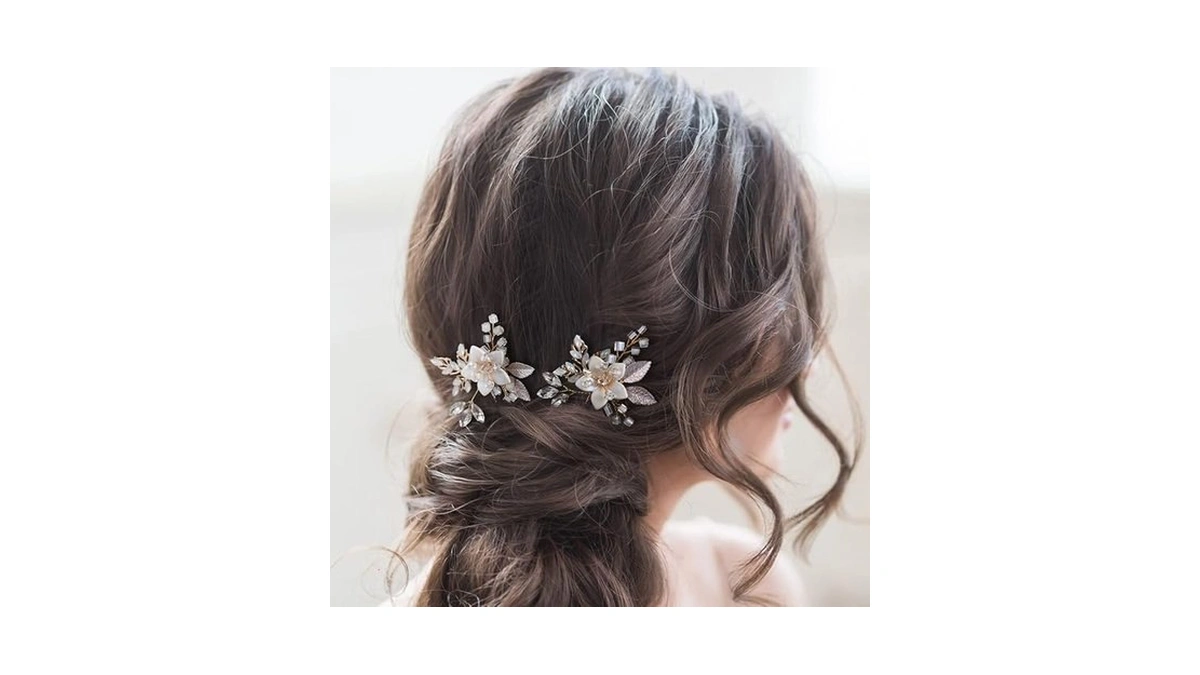 Sweetv Hair Pins For Brides, Handmade Beaded Wedding Hair Pieces