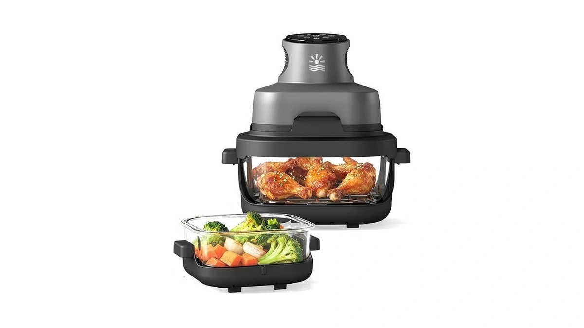 Oylus 4-in-1 Portable Glass Air Fryer - 1500w, 4.2qt &