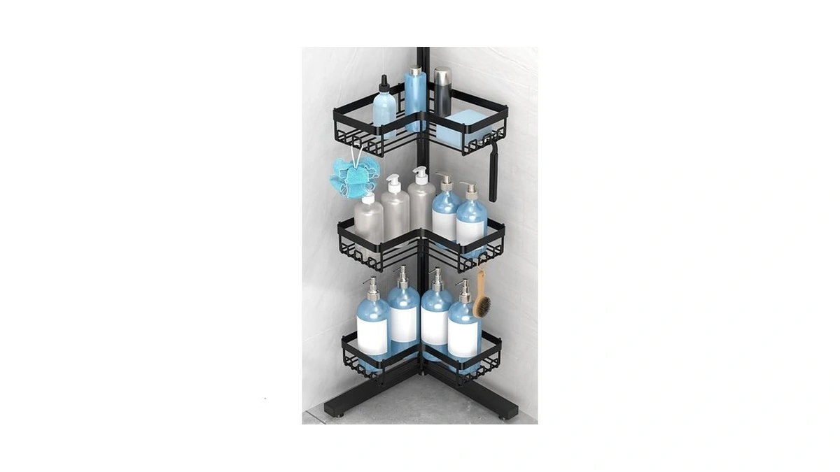 Kegii Standing Shower Caddy Corner, 3 Tier Adjustable Shelves Rustproof