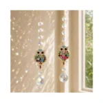 2pcs Rhinestones Owl Crystal Suncatcher For Windows Hanging, 15.7in Prism