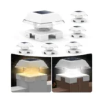 Solar Post Cap Lights Outdoor, Adjustable Base Fits 3.5 To