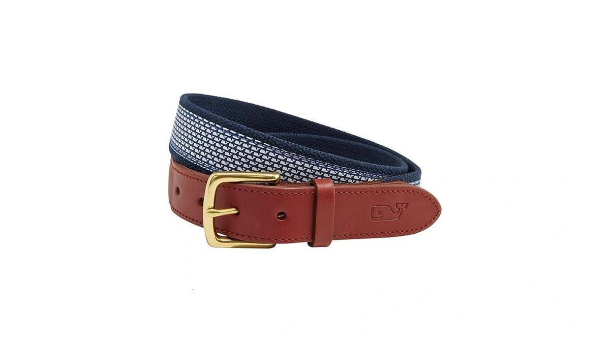 Vineyard Vines Men's Micro Whale Classic Canvas Club Belt, Nautical