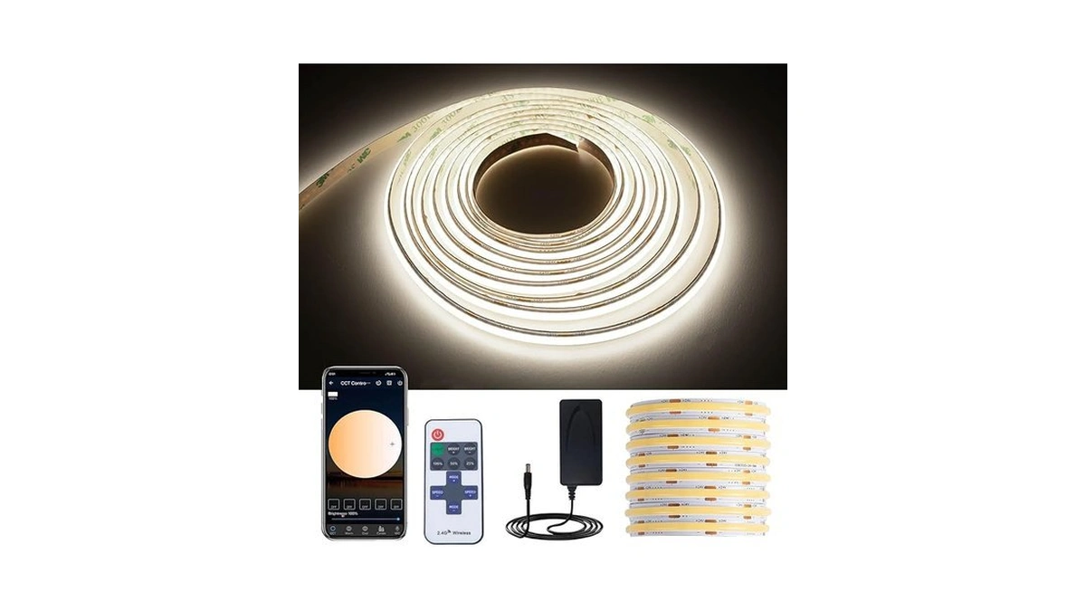 Gidealed Dc 24v Cob Led Strip Lights 26.2ft Kit,4000k Daylight