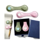 2pcs Magnetic Leather Bookmarks With Gift Box Magnetic Pen Holder