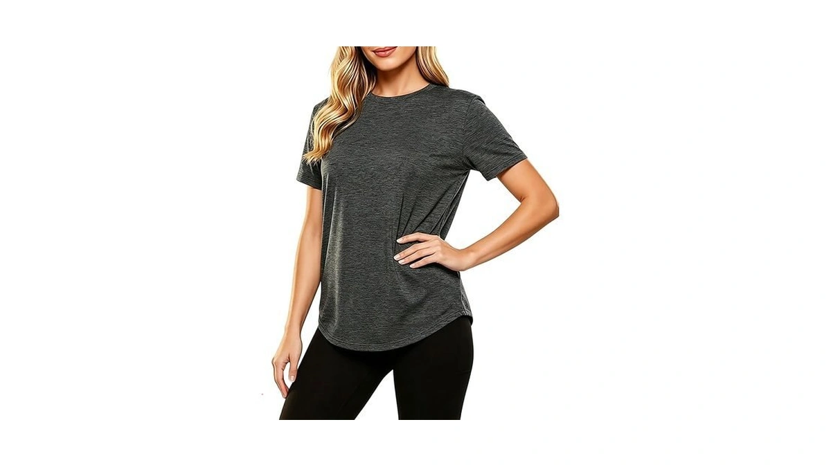 Letsee Women’s Workout Top Short Sleeve Athletic T-shirt Lightweight Breathable