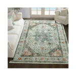 Softlife Washable Area Rug For Living Room, 5x7 Green Large
