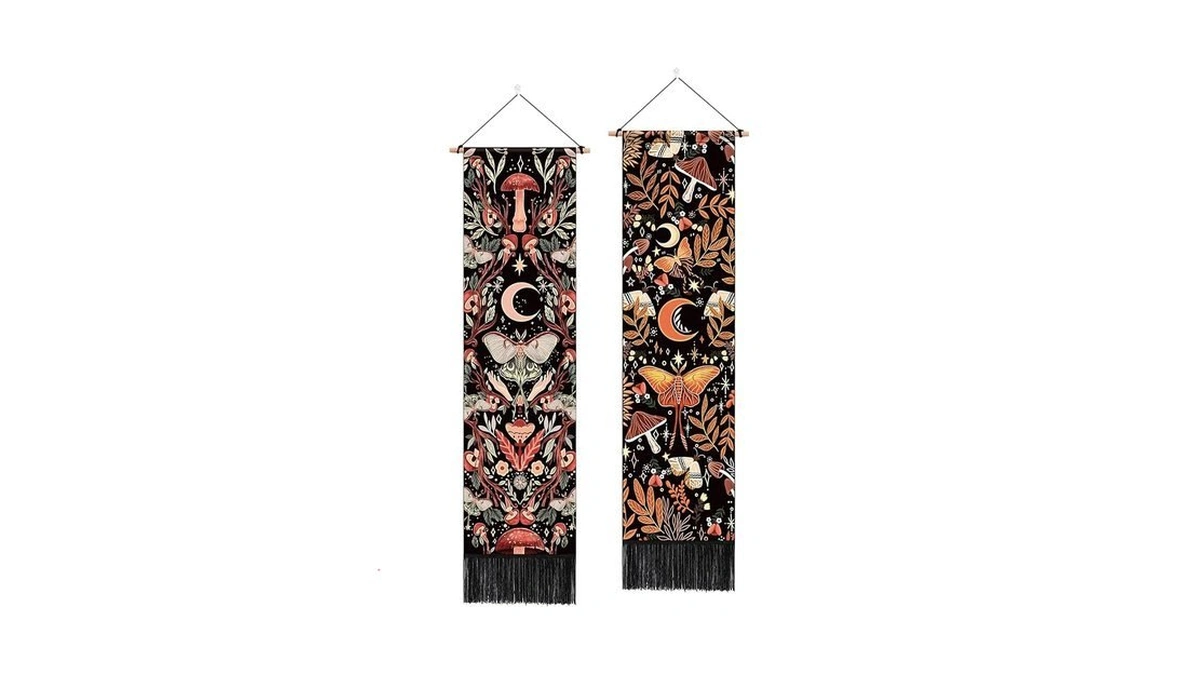 Artcreator Pack Of 2 Mushroom Wall Hanging Decor, Hippie Room