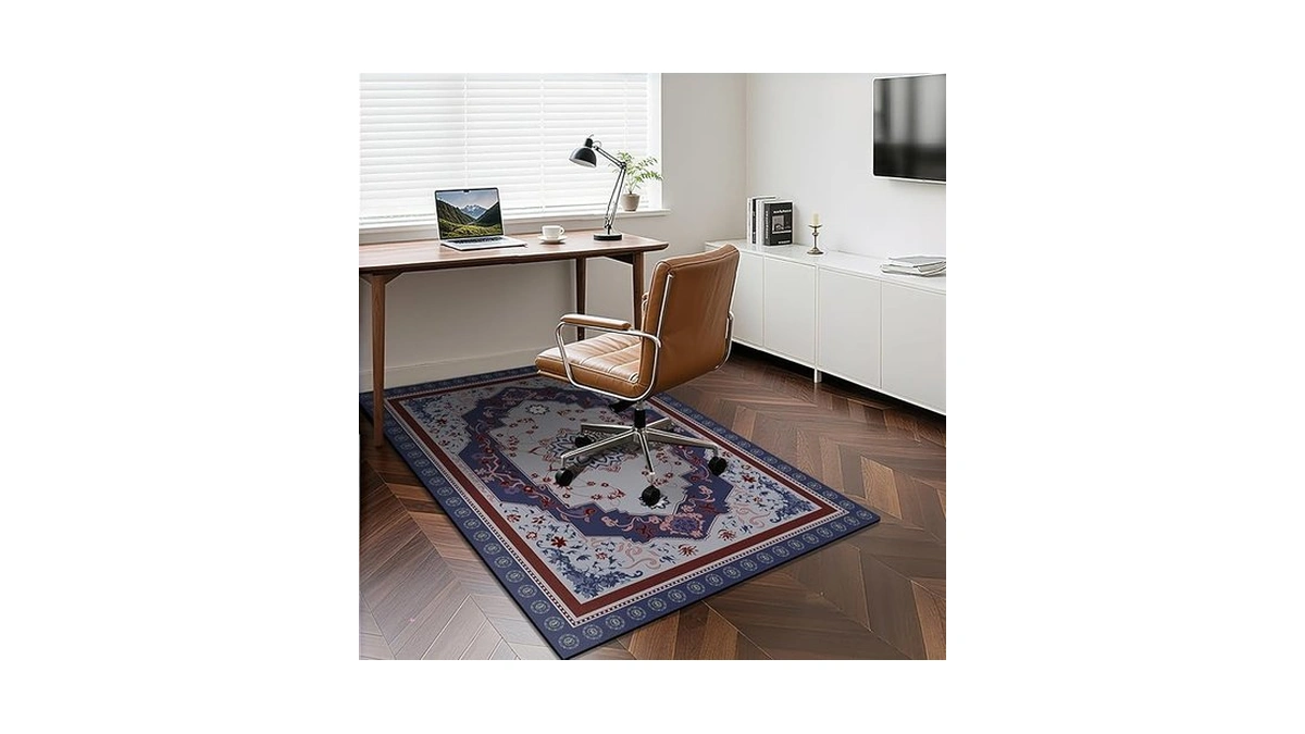 Washable Small Area Rug,36"x48" Ultra-thin Non-slip Floor Mat, Vintage Boho