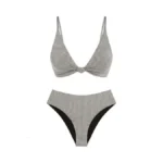 Zaful Bikini Set For Women V Neck Knot Front Push
