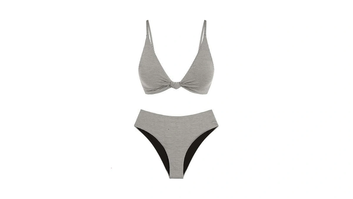 Zaful Bikini Set For Women V Neck Knot Front Push