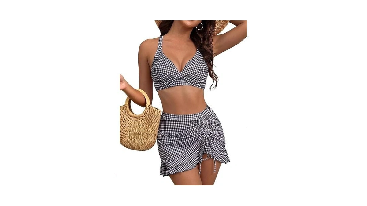 Ajisai Hign Waisted Bikini Sets For Women Swim Skirt Criss