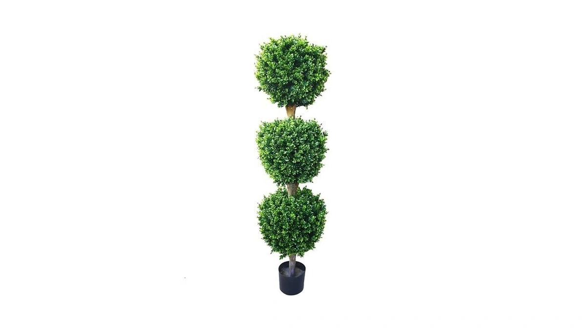 Pure Garden Artificial Tree - 5ft Faux Hedyotis Topiary Ball