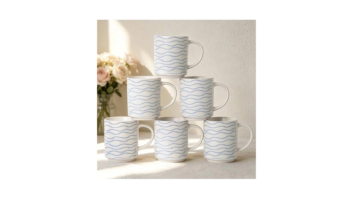 Alofmo Ceramic Mugs Set Of 6, 17oz Coffee Mugs With