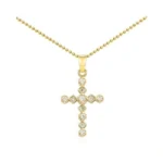 Aohik 14k Gold Plated Square Cross Necklace For Women, Cubic