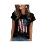 Humordream Womenβs American Flag Shirts Star And Stripes Graphic Print