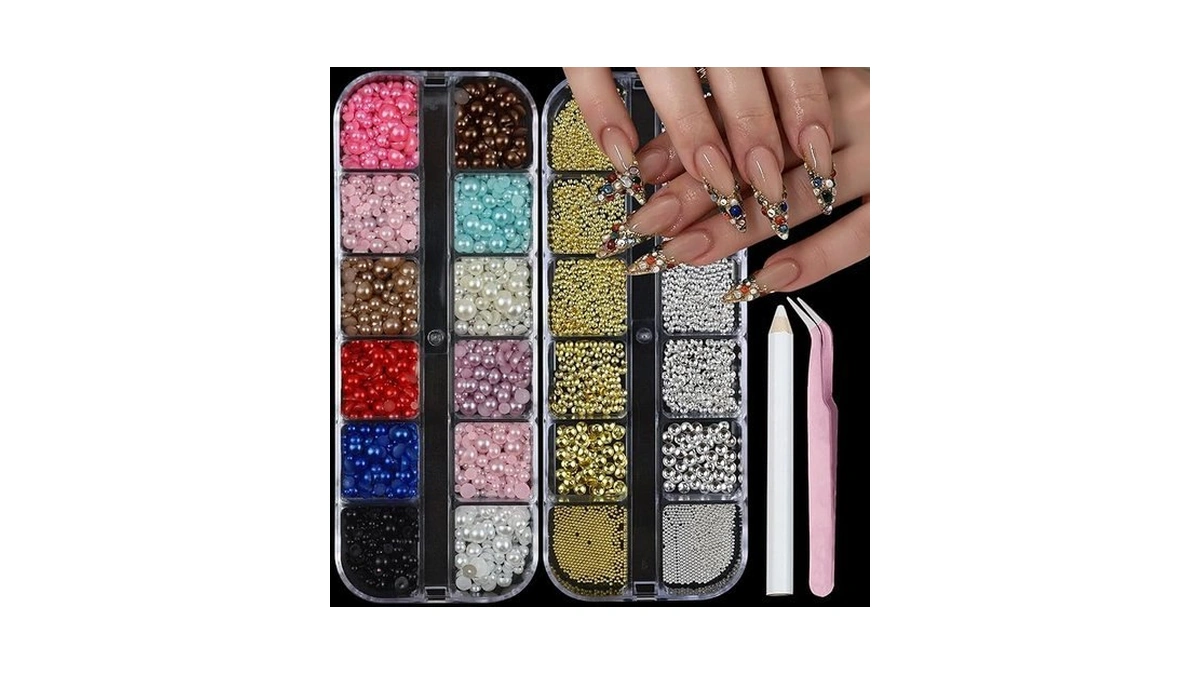 Semata 2 Box 3d Flower Nail Charms,nail Gems Butterfly Heart