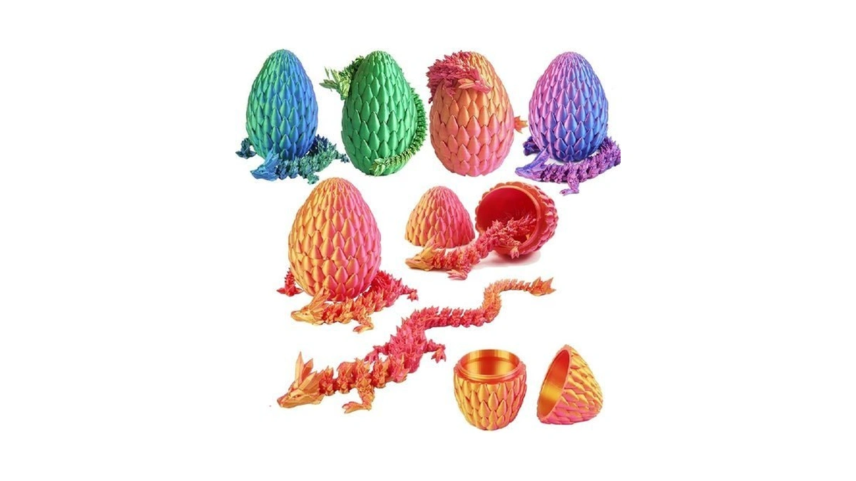 Qxbuhe 12inch 3d Printed Dragon Egg,mystery Crystal Dragon Fidget Toys,articulated