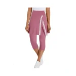 Fisoew Women Skirted Leggings Contrast Tennis Athletic Wrap Skirt With