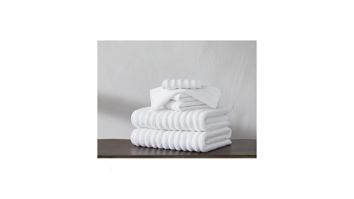 London Fog Zero Twist Ribbed 6 Piece Towel Set White