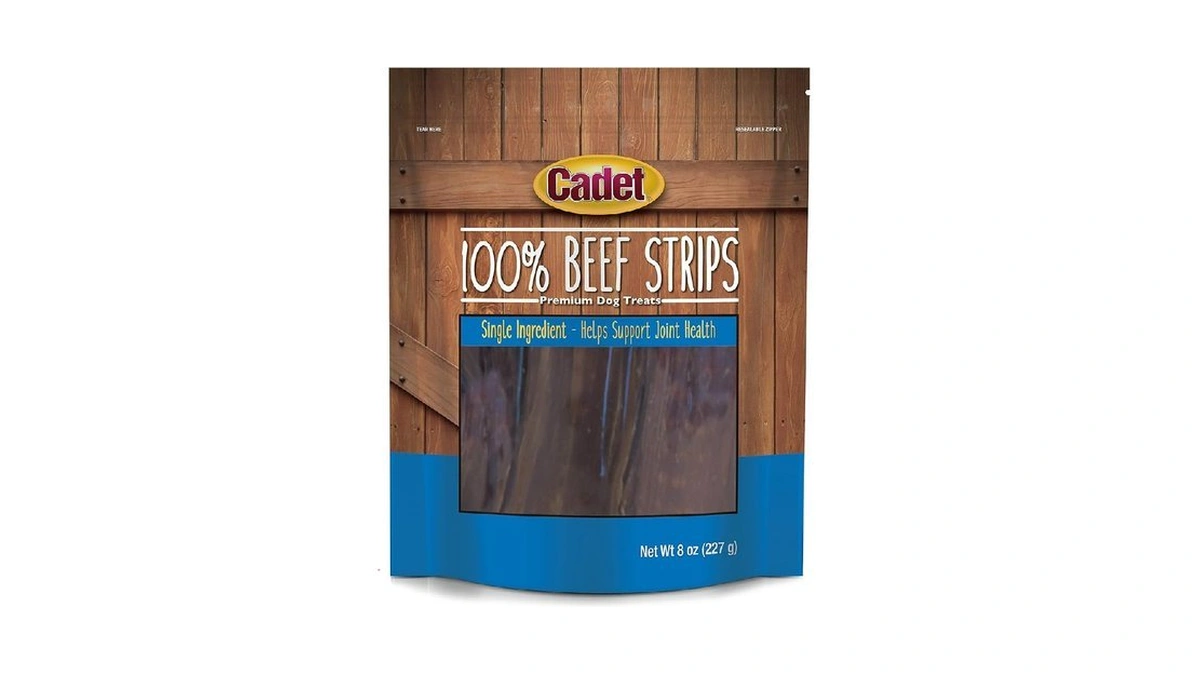 Cadet 100% Beef Strips Dog Treats, Single Ingredient Beef Esophagus