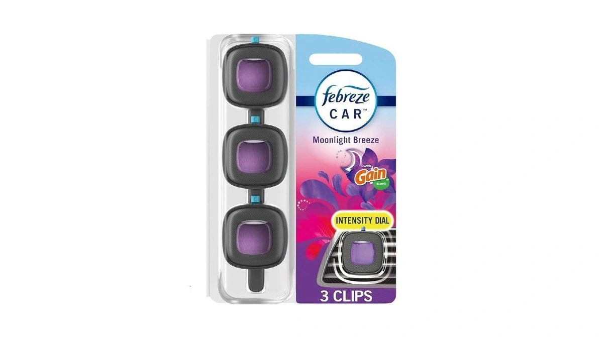 Febreze Car Air Freshener Vent Clip Gain Moonlight Breeze Scent,