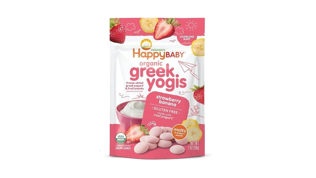 Happy Baby Organics Baby Snacks, Greek Yogis, Freeze Dried Yogurt