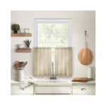 Elrene Home Fashions Cameron Linen Tier Curtains, 30" W X