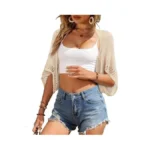 Bb&kk Women's 2026 Lightweight Summer Cardigan 3/4 Batwing Sleeve Crochet