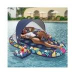 Sunikko X 3-in-1 Pool Floats With Canopy Cup Holder, Tanning