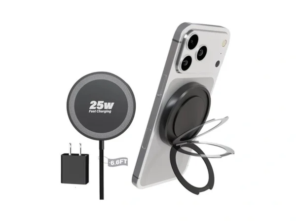 Magnetic Wireless Iphone Charger Fast Phone Charger With Kickstand, 6.6ft