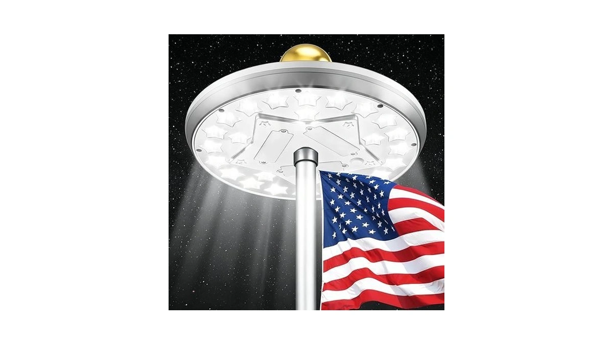 Ppq Solar Flag Pole Light, High-lumen 25 Led Flag Pole