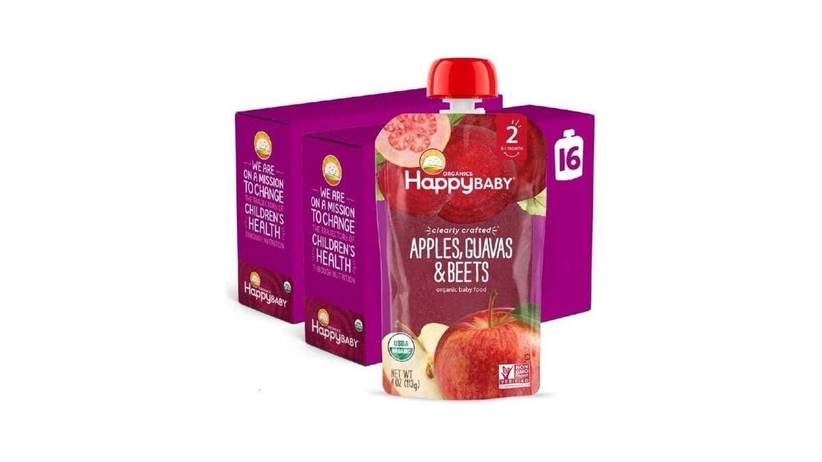 Happy Baby Organics Stage 2 Baby Food Pouches, Gluten Free,
