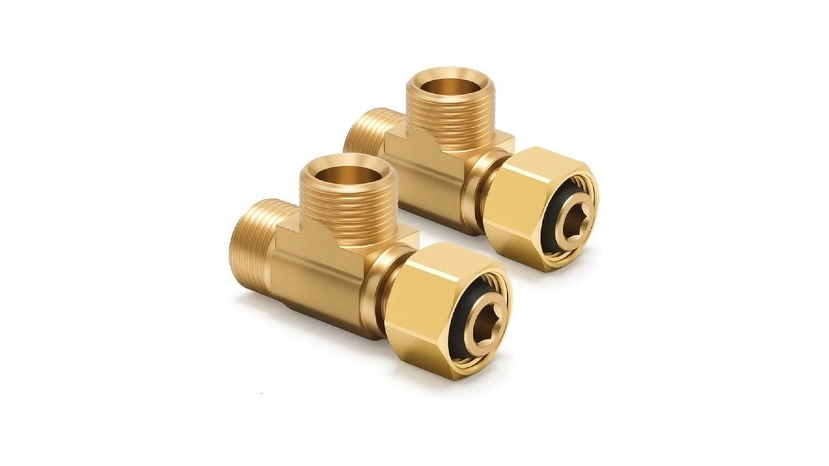 Mamadou 3/8 Inch Compression Valve Lead-free Brass Angle Stop Add-a-tee